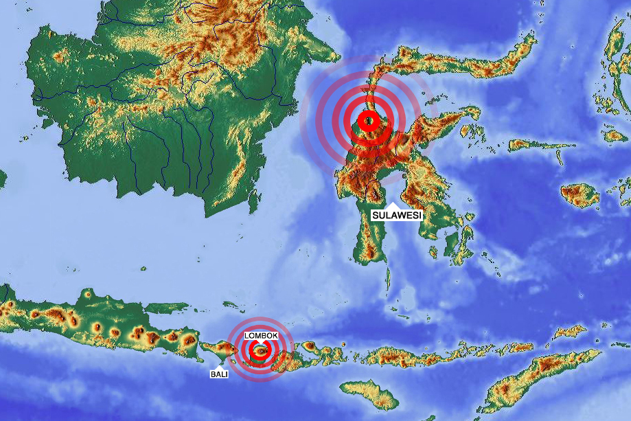 The earthquakes in Indonesia