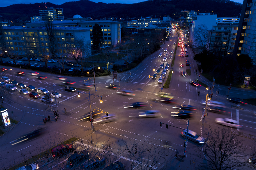 On the go at night in Freiburg 